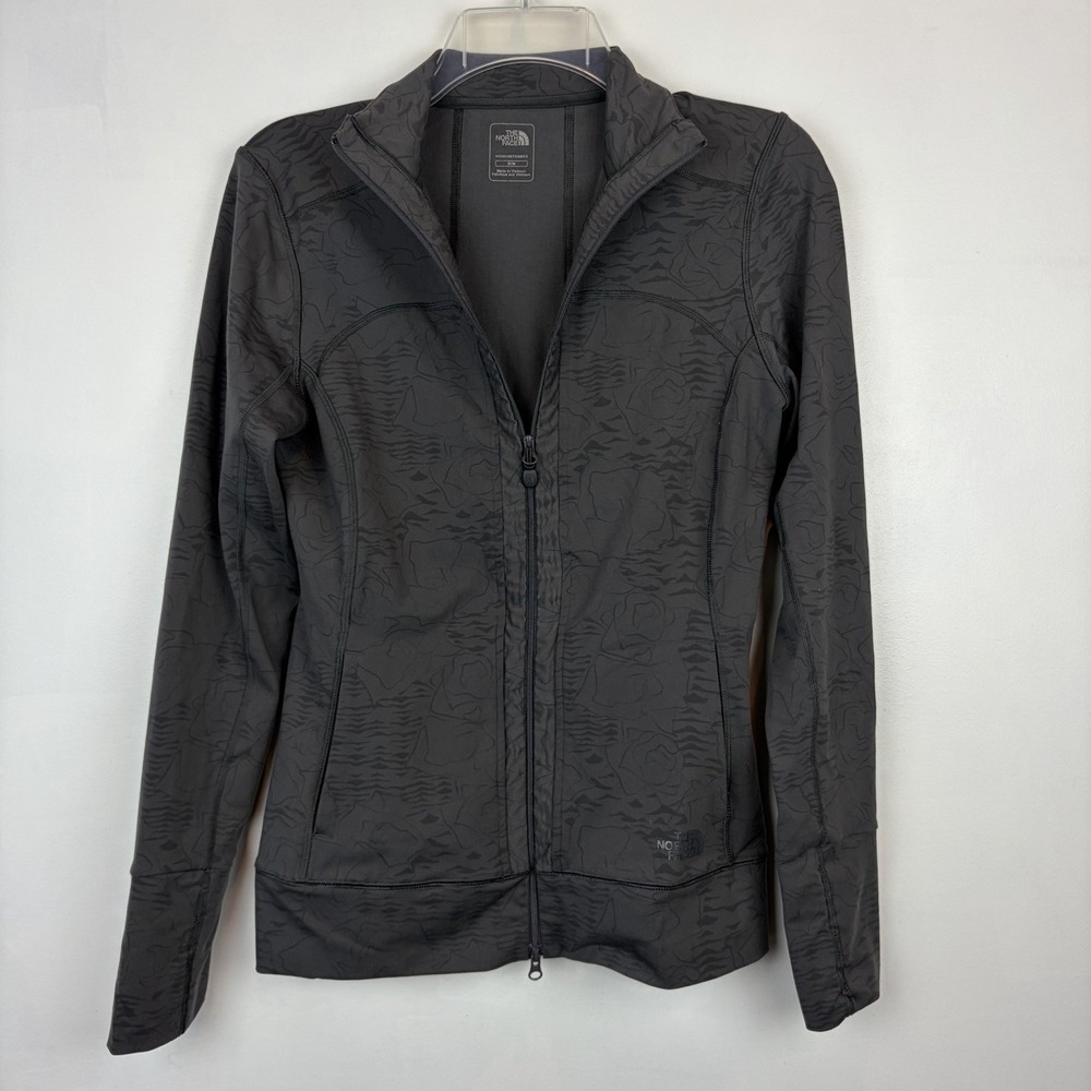 The North Face Jacket Womens M Gray Print Running Vaporwick Athleisure Hiking